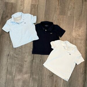 Vineyard Vines 4T Polo Shirt Lot | Navy, Light Blue, White